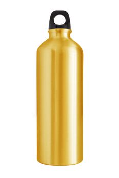 Aluminum bottle water isolated white background