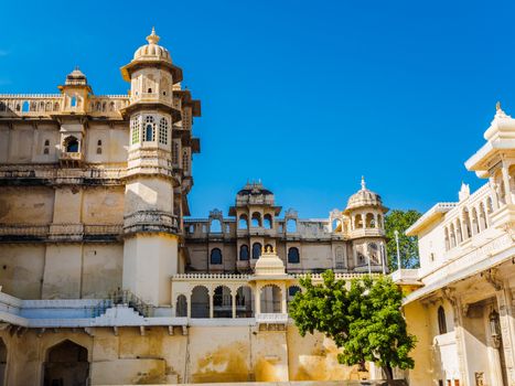 Udaipur City Palace on the Banks of Lake Pichola in Rajasthan, India