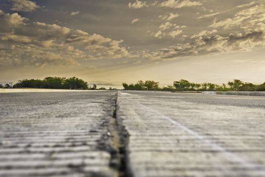 Newly built concrete road leading to a resort, Philippines