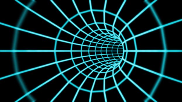 Render of Abstract 3d tunnel from a grid. 