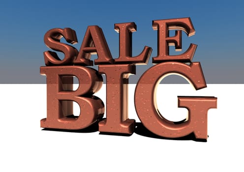 Glossy three-dimensional inscription Big Sale as a sign.