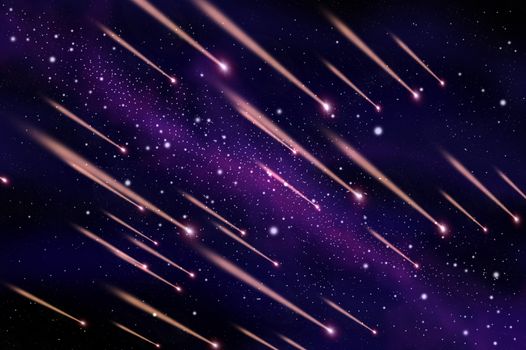 Group of meteor in deep space illustration