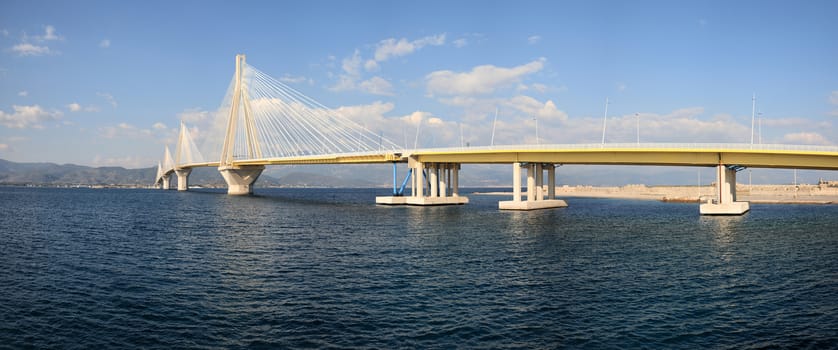 panoramic landscape of bridge that connect rio-antiro in grecee