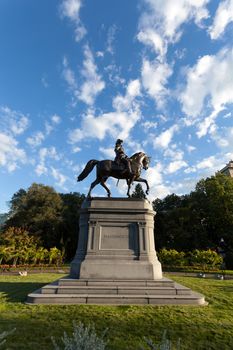 Boston Massachusetts George Washington statue located in the Public Garden.