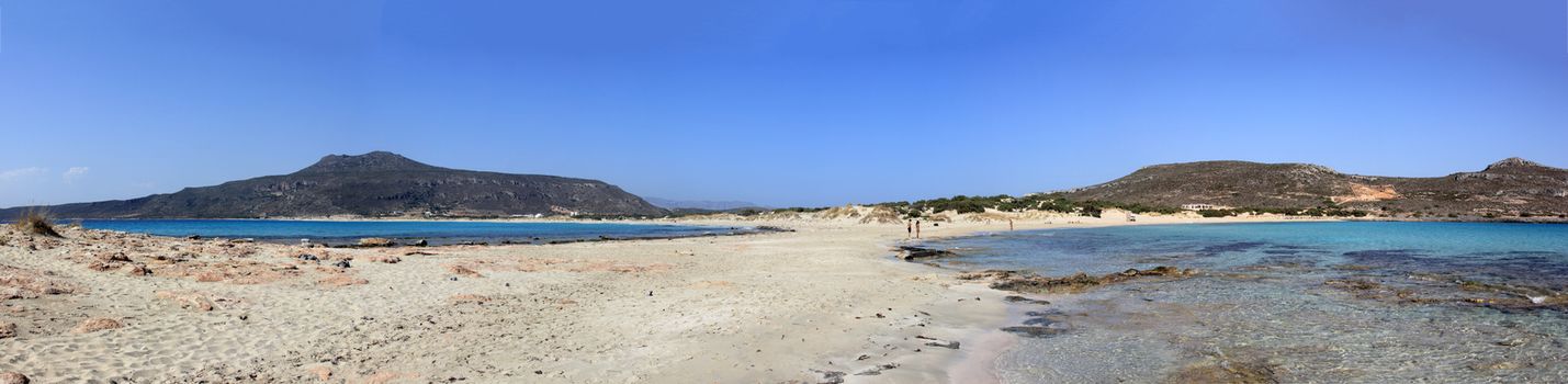 land between two beaches in elafonisos island