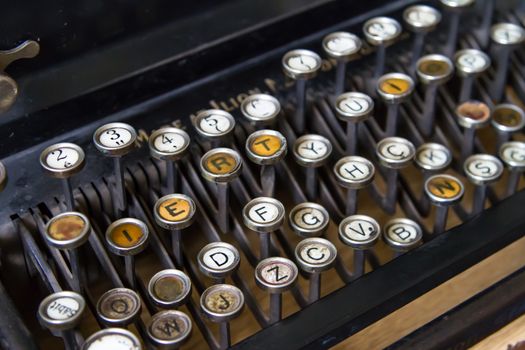 Close up view of old typewriter.