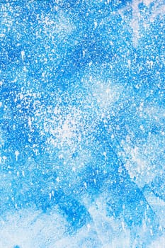 Aged old blue board snow color paint texture.