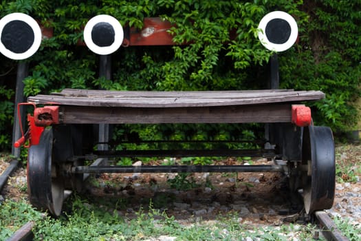 Wagonette on end of railway.