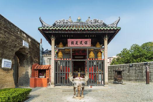 chinese temple next to ruins of st.paul in macau china