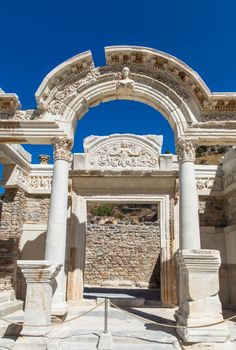 View of ancient ruins of Ephesus, Izmir, Turkey.
