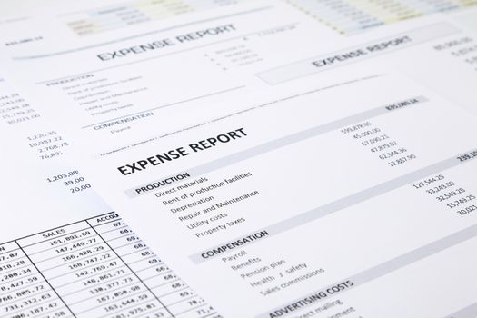 Summary of business expense report focus on EXPENSE REPORT word