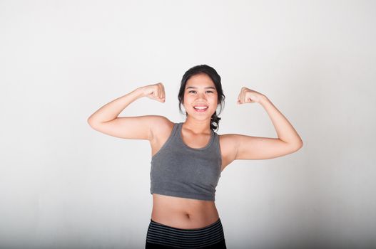 Beauty and healthy woman working out