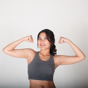 Beauty and healthy woman working out