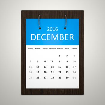 An image of a stylish calendar for event planning 2016 december