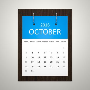 An image of a stylish calendar for event planning 2016 october