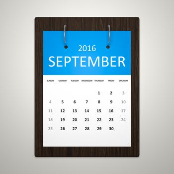 An image of a stylish calendar for event planning 2016 september