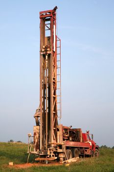 Drilling equipment to find a new source of fresh water.