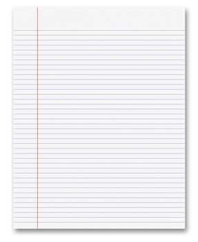blank white paper background from lined page