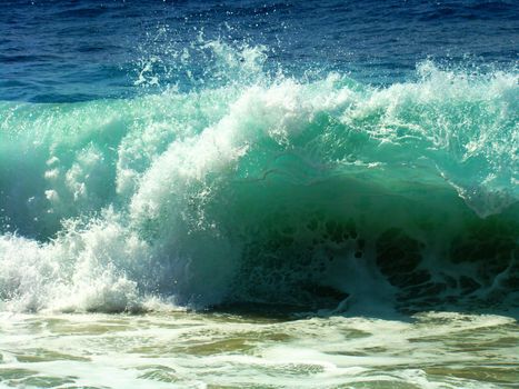 beautiful twisted deep blue sea wave