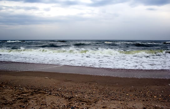 overcast on the beaches of sea or ocean 