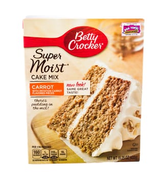 Winneconne, WI - 5 February 2015: Box of Betty Crocker Carrot Cake Mix.