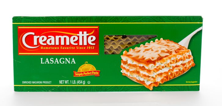 Winneconne, WI - 7 February 2015: Box of Creamette Lasagna which has been in business since 1912.