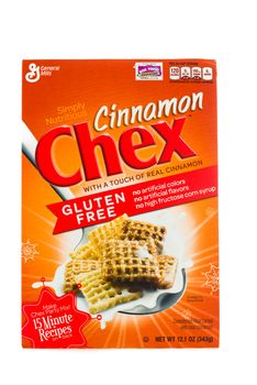 Winneconne, WI - 5  February 2015: Box of Chex Cinnamon cereal a product of General Mills.