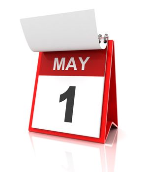 First of May calendar, 3d render