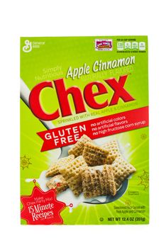 Winneconne, WI - 5  February 2015: Box of Chex Apple Cinnamon cereal a product of General Mills.