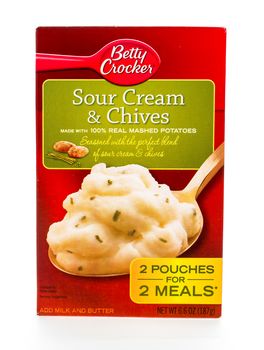 Winneconne, WI - 8 February 2015: Box of Betty Crocker Sour Cream & Chives mashed pototoes.