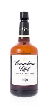 Winneconne, WI - 21 February 2015:  Bottle of  Canadian Club Whiskey alcohol beverage