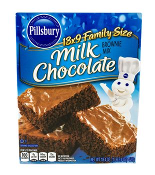 Winneconne, WI - 5 February 2015: Box of Pillsbury Milk Chocolate Brownie Mix.