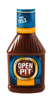 Winneconne, WI - 5  February 2015: Bottle of Open Pit barbecue sauce.  Open pit was created in 1953 and owned by Pinnacle foods.