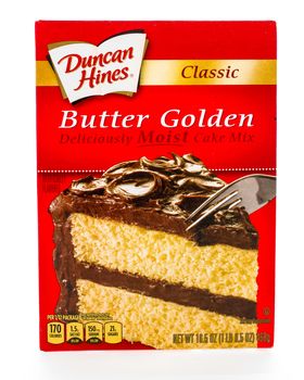 Winneconne, WI - 8 February 2015:  Box of Duncan Hines Classic Butter Golden cake mix.