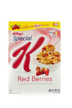 Winneconne, WI - 5  February 2015: Box of Kellogg's Special K Red Berries cereal. Marketed as a low fat cereal.