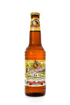 Winneconne, WI - 6 February 2015:  Bottle of Leinenkugel's Helles Yeah beer brewed in Wisconsin.