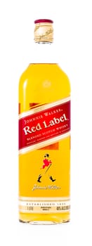 Winneconne, WI - 21 February 2015:  Bottle of Johnnie Walker Red Label  alcohol beverage