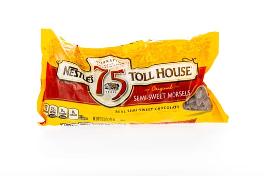 Winneconne, WI - 8 February 2015:  Bag of  Nestle Toll House Semi-Sweet Morsels.