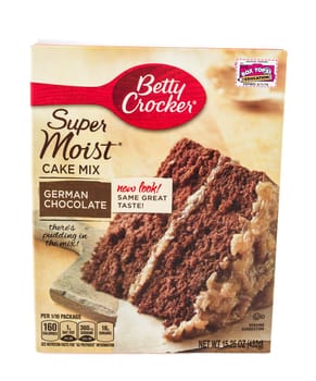 Winneconne, WI - 5 February 2015: Box of Betty Crocker German Chocolate Cake Mix.