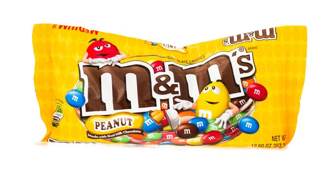 Winneconne, WI - 4 February 2015: Package of Peanut M&M's chocolate. M&M's are sold to over 100 countries worldwide.