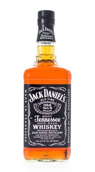 Winneconne, WI - 21 February 2015:  Bottle of Jack Daniels Whiskey  alcohol beverage