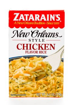 Winneconne, WI - 8 February 2015:  Box of Zatarain's New Orleans Style Chicken Flavor Rice.