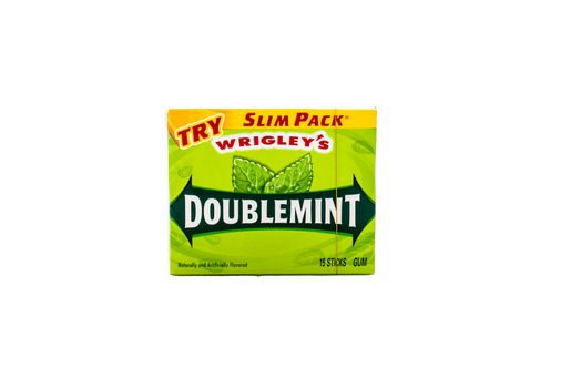 Winneconne, WI - 7 February 2015: Pack of Wrigley's Doublemint gum in a slim pack.