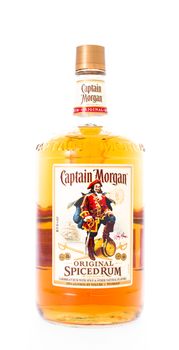 Winneconne, WI - 21 February 2015:  Bottle of Captain Morgan spiced rum  alcohol beverage