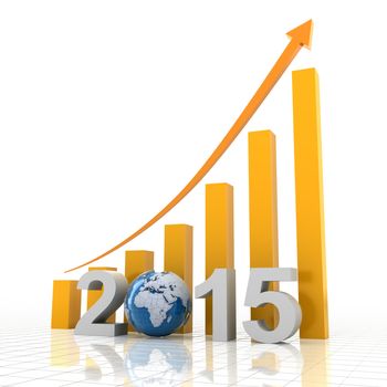 2015 global growth, 3d render