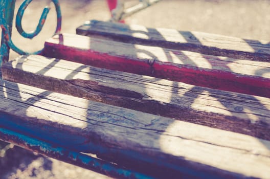 Old swing closeup view of wood (Processed with retro preset)