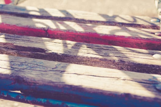 Old swing closeup view of wood (Processed with retro preset)