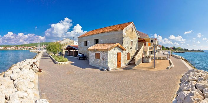 Adriatic village of Bibinje panoramic waterfront view, Dalmatia, Croatia