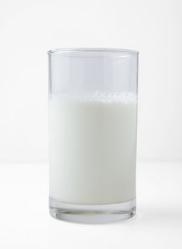 glass milk on white background, with clipping path