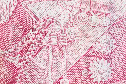 close up of thai money 100 baht, as background